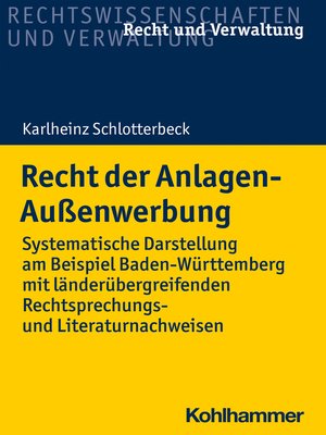 cover image of Recht der Anlagen-Außenwerbung